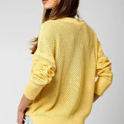Tee Shirt Manches Longues LEORE jaune en viscose