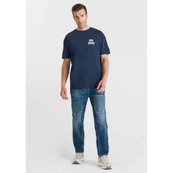 Tee-Shirt CLARKSON bleu en coton Fabe