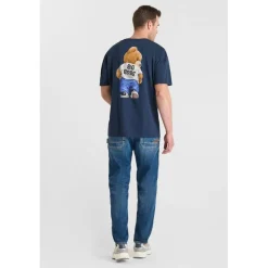 Tee-Shirt CLARKSON bleu en coton Fabe