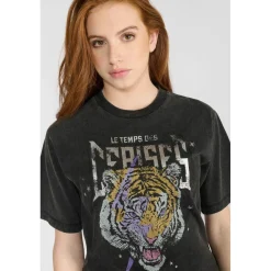 Tee-Shirt fille ABBIGI noir Alia en coton