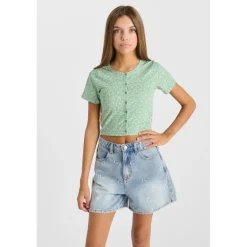 Tee-Shirt fille CERBEGI vert Nell