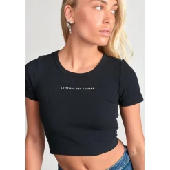 Tee-Shirt fille YUKONGI noir en coton