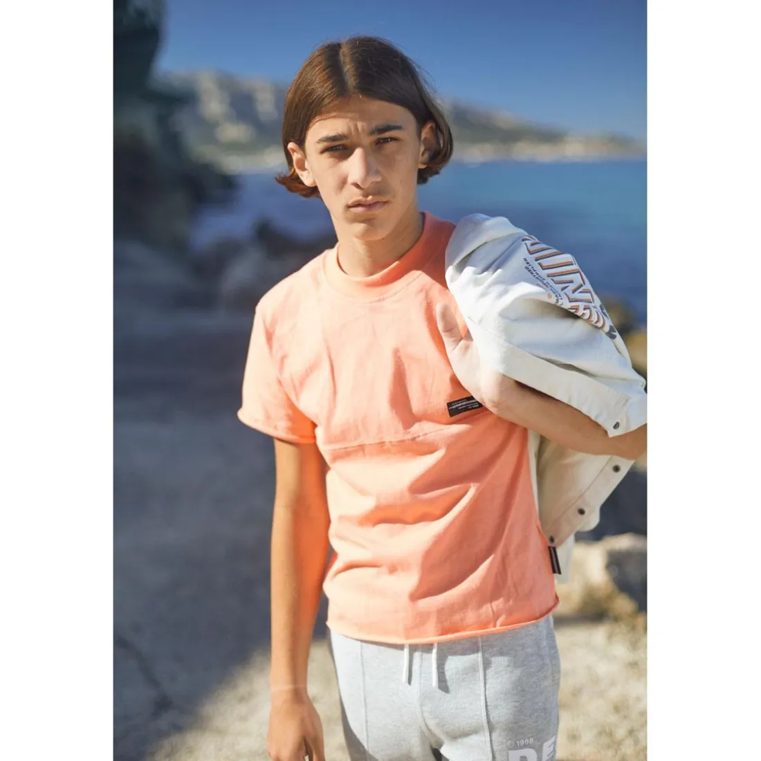 Tee-shirt garçon IKKOBO orange en coton