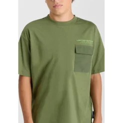 Tee-Shirt garçon MASONBO kaki en coton Sal