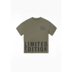 Tee-Shirt garçon RIBABO vert Niko en coton