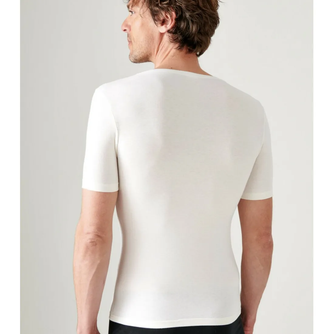 Tee-shirt Homme Manches Courtes Ecru Thermolactyl