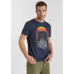 Tee-Shirt JAMIE bleu en coton Dean