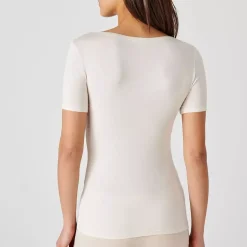 Tee-shirt manches courtes invisible sable en coton