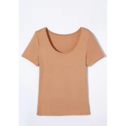 Tee-shirt manches courtes invisible ambre orange en coton