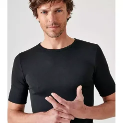 Tee-shirt manches courtes en mailles noir