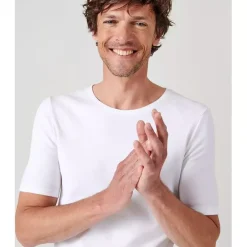 Tee-shirt manches courtes en mailles blanc