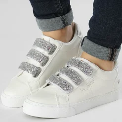 Tennis velcro femme TIPPY blanc
