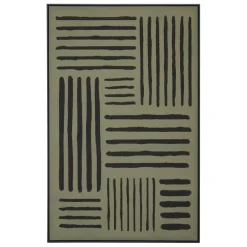 Toile peinte encadrée Roshan vert