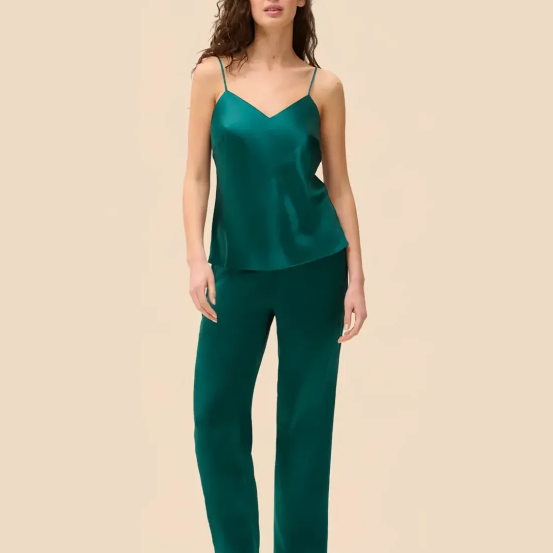 Top - Emeraude vert en soie