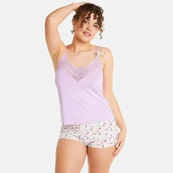 Top + short lilas Entracte violet