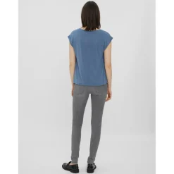 Top bleu en coton modal