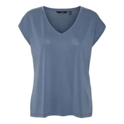 Top bleu en coton modal