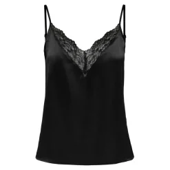 Top col en v sans manches noir Noor