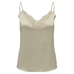Top col en v sans manches blanc Dot