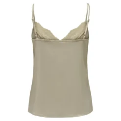 Top col en v sans manches blanc Dot