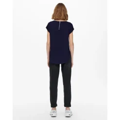 Top Col rond Manches courtes bleu Kara