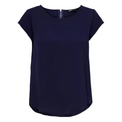 Top Col rond Manches courtes bleu Kara