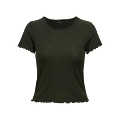 Top col rond manches courtes vert foncé Ivy