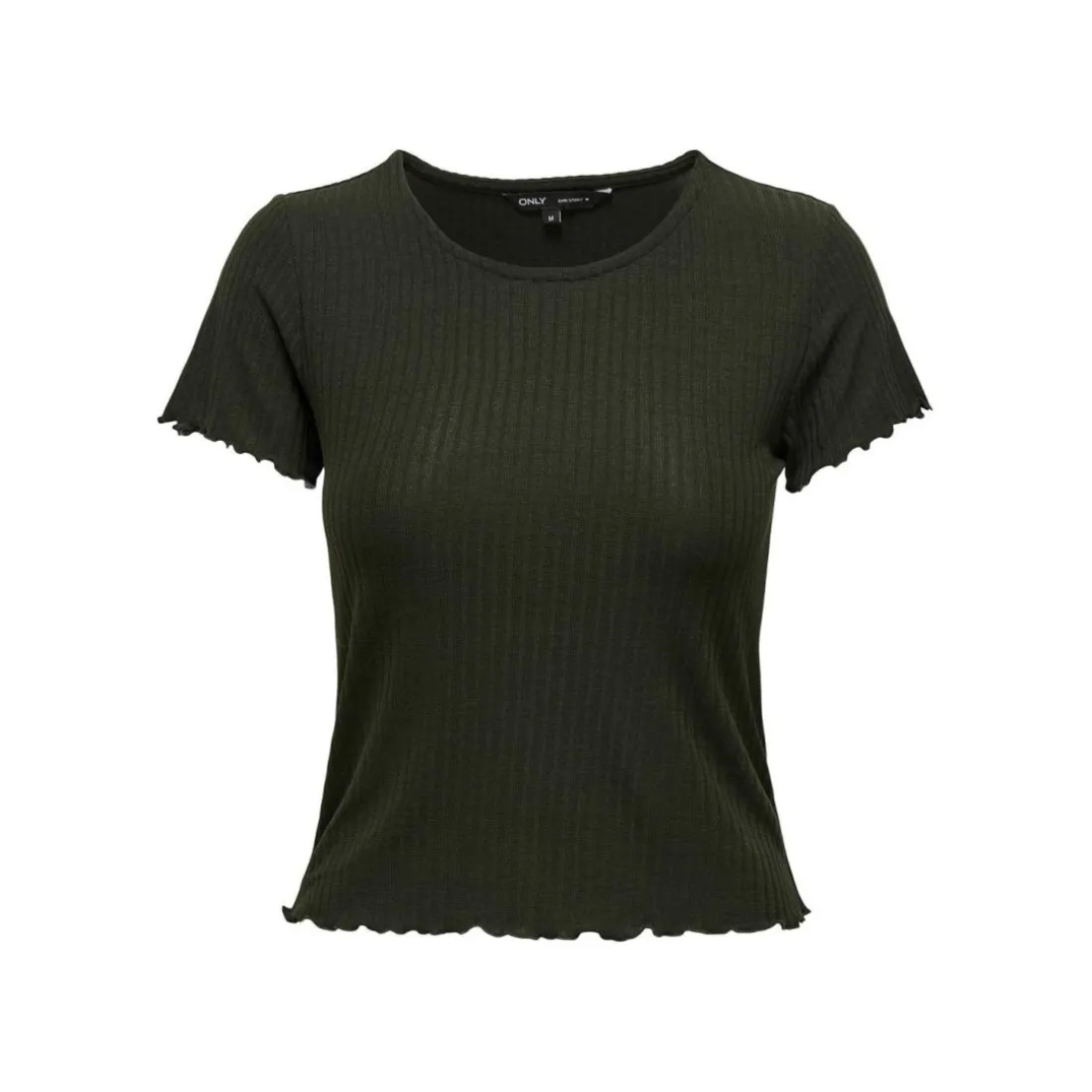 Top col rond manches courtes vert foncé Ivy