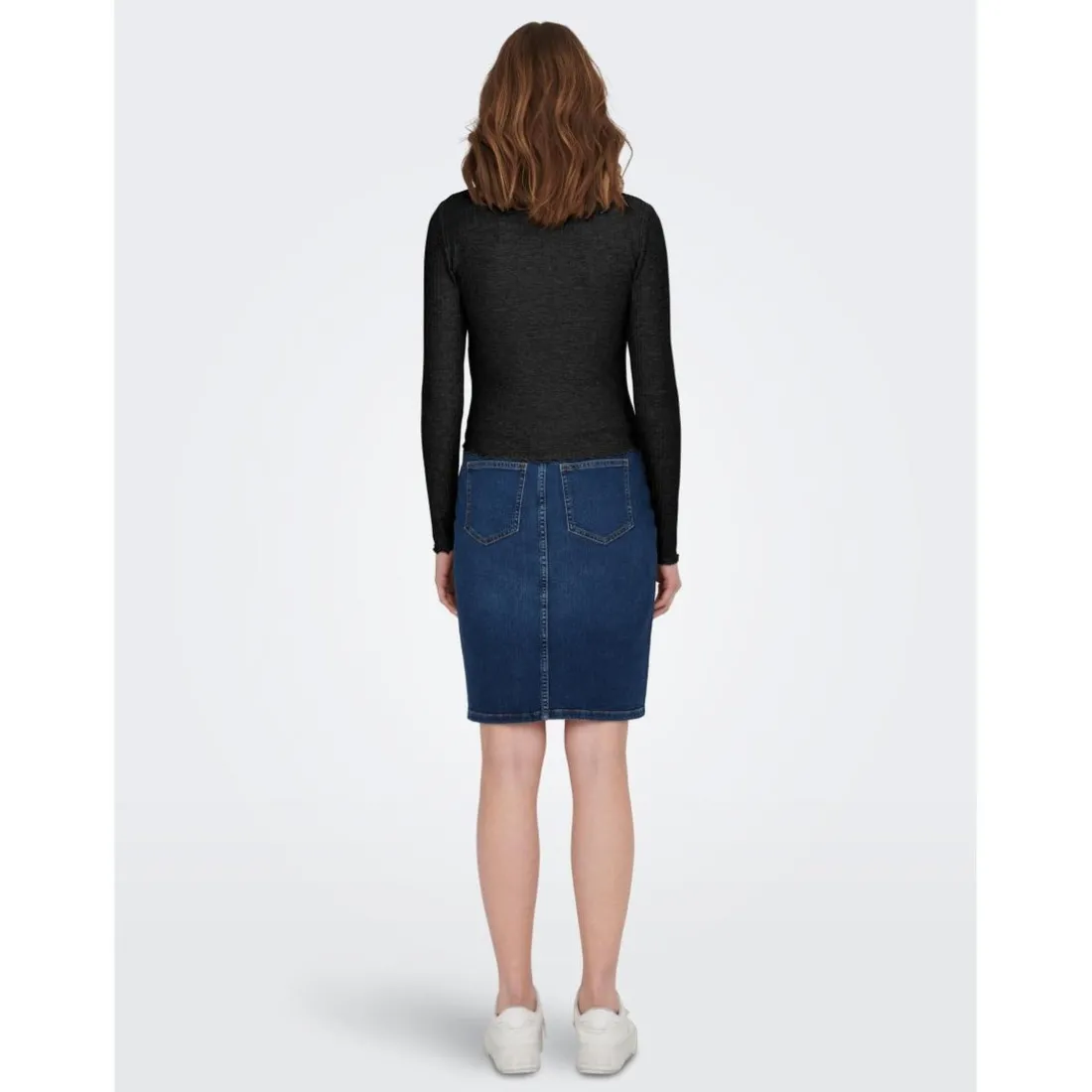Top Col rond Manches longues Volants noir Tess