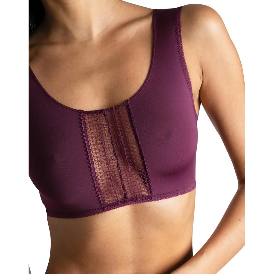 Top court dos ouvert violet