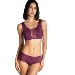 Top court dos ouvert violet