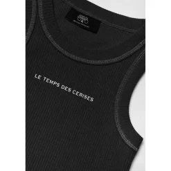 Top court fille Murgi noir en coton
