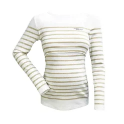 Top de grossesse marinière manches longues blanc