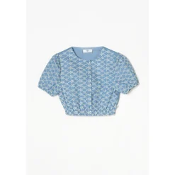 Top fille LOICIAGI bleu en coton