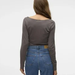 Top manches longues en lyocell Maggie pavement marron Willa