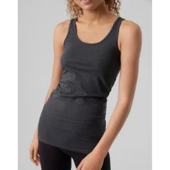 Top Regular Fit Col en U Sans manches Extra long gris Opal