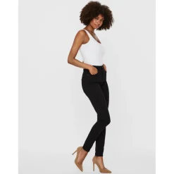 Top Regular Fit Col en U Sans manches Extra long blanc