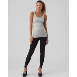 Top Regular Fit Col en U Sans manches Extra long gris Xena