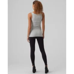 Top Regular Fit Col en U Sans manches Extra long gris Xena