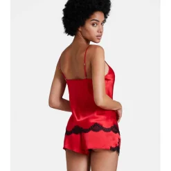 Top Rouge en soie