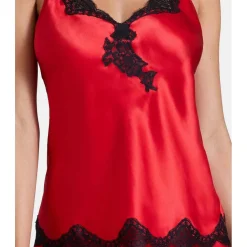Top Rouge en soie