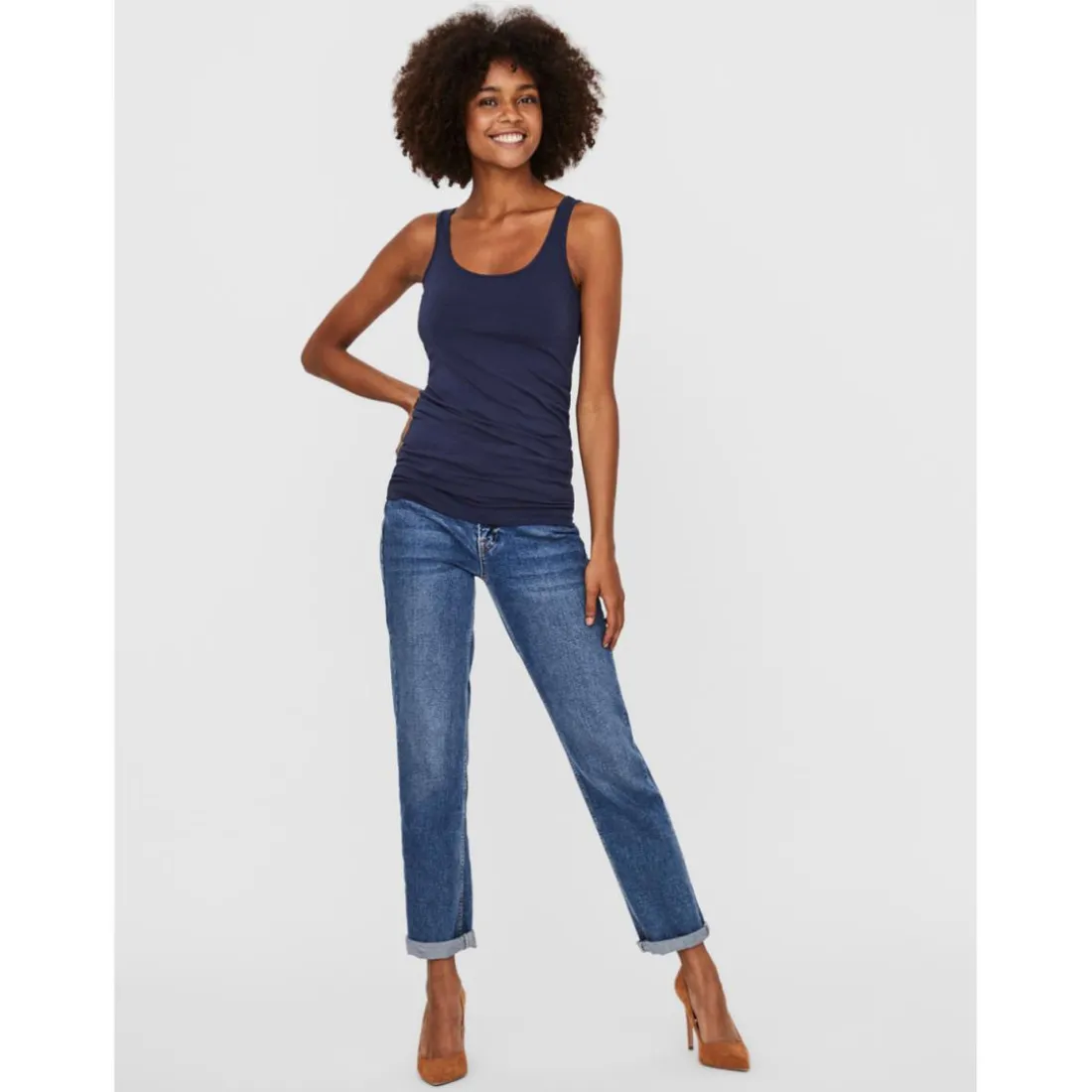 Top sans manches - Bleu en coton