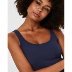 Top sans manches - Bleu en coton
