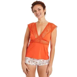 Top short orange Etoile