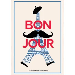 Torchon Bonjour Ecru 48 x 72