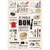 Torchon Cuisine Française Ecru 48 X 72