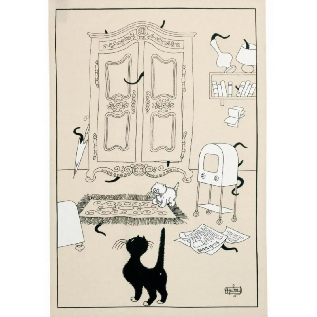 Torchon Dubout Cache-cache Ecru 48 x 72