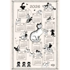 Torchon DUBOUT Calendrier chatons 2026 Ecru 48 x 72
