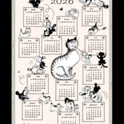 Torchon DUBOUT Calendrier chatons 2026 Ecru 48 x 72