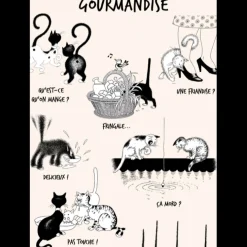 Torchon Dubout La gourmandise Ecru 48 x 72